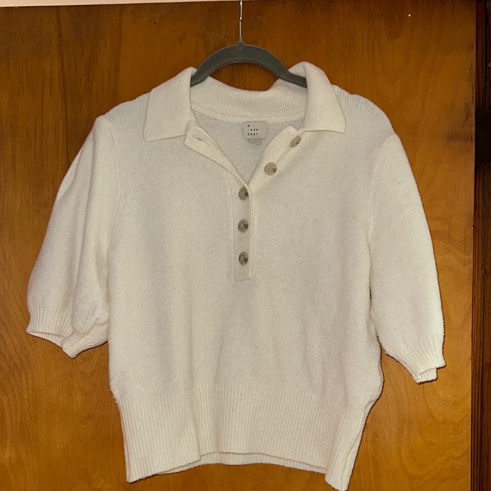 a new day Women's Cream V-Neck Sweater